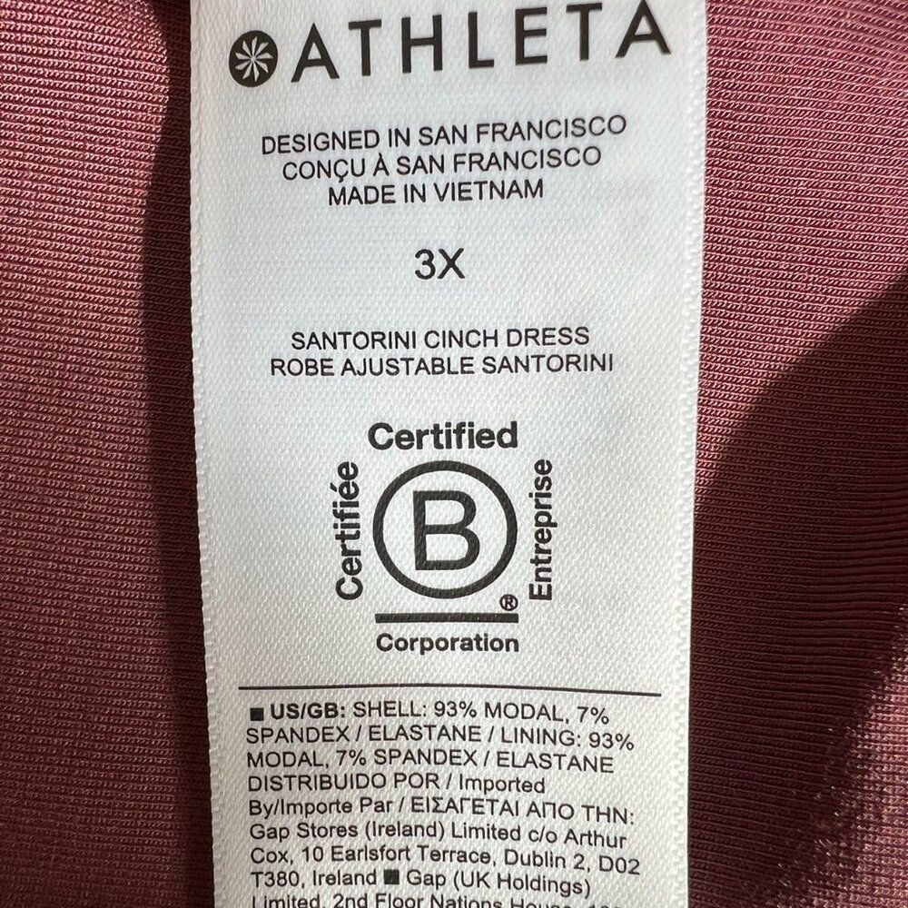 Athleta NEW Santorini Cinch Dress In Mauve Rose Size 3X - Picture 14 of 15